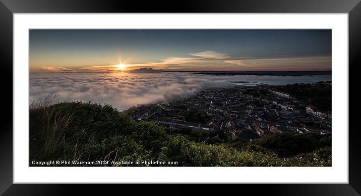 Cloud Monster attacks Fortuneswell Framed Mounted Print by Phil Wareham