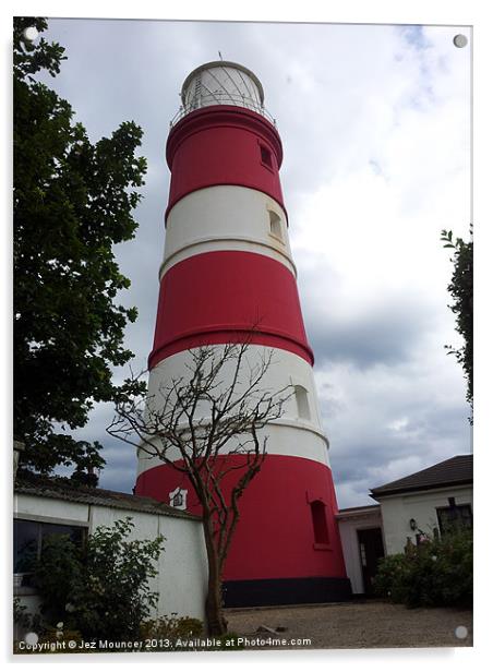Happisburgh Lighthouse Acrylic by Jez Mouncer