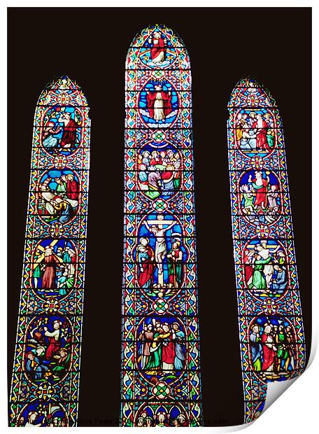 Shrewsbury Abby Stained Glass Windows Print by Carole-Anne Fooks