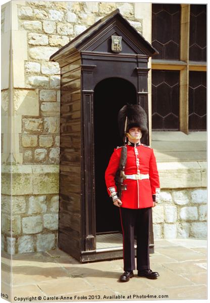 Scots Guard Tower of London Canvas Print by Carole-Anne Fooks