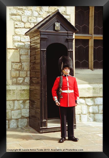 Scots Guard Tower of London Framed Print by Carole-Anne Fooks