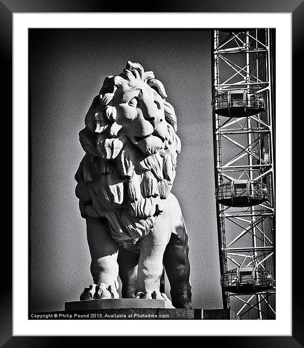 London Eye Lion Framed Mounted Print by Philip Pound