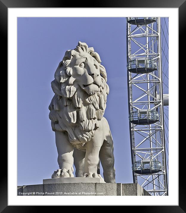 London Eye Lion Framed Mounted Print by Philip Pound