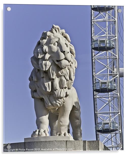 London Eye Lion Acrylic by Philip Pound