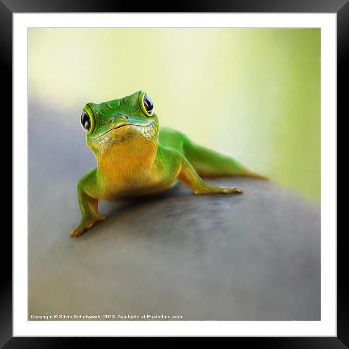 mr. gecko Framed Mounted Print by Silvio Schoisswohl