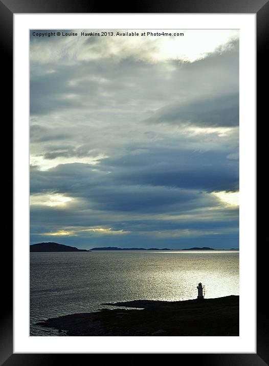 Rhue Lighthouse Framed Mounted Print by Louise  Hawkins