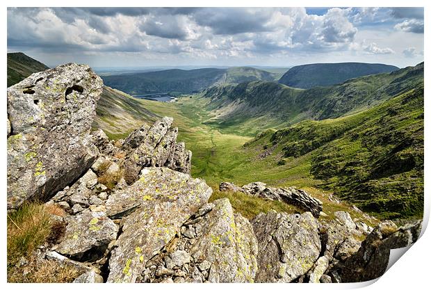 Kidsty Pike and the Riggingdale Valley Print by Gary Kenyon