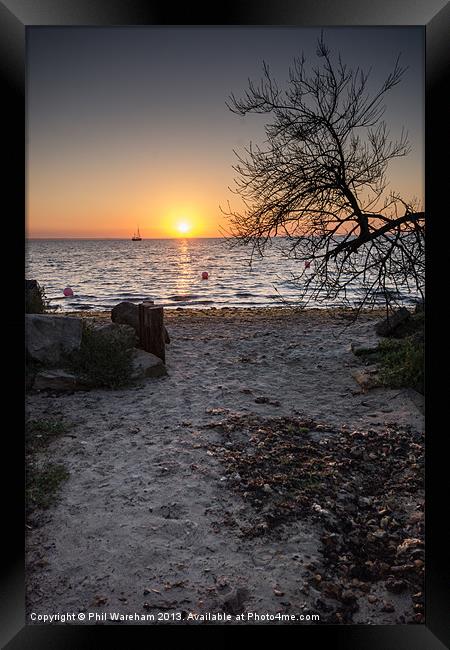 Knoll Beach Sunrise Framed Print by Phil Wareham