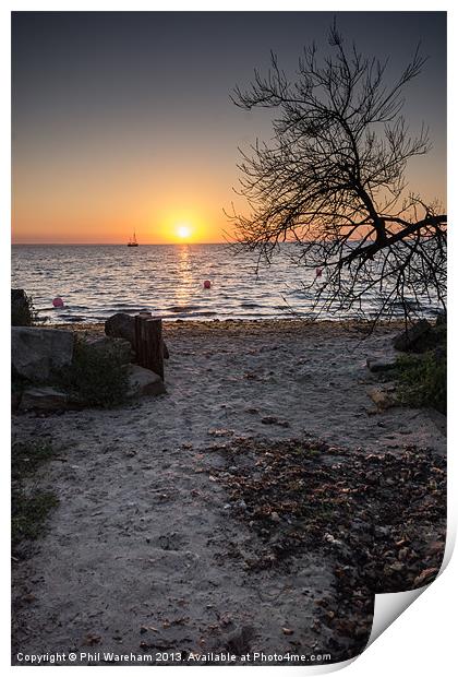Knoll Beach Sunrise Print by Phil Wareham