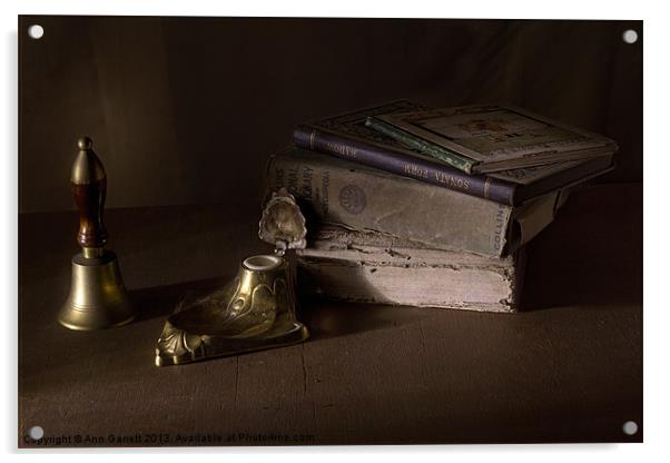 Bell, Book and Inkwell Acrylic by Ann Garrett