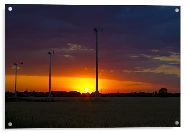 Turbine Sunset Acrylic by Darren Burroughs