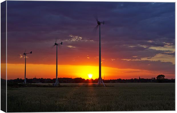Turbine Sunset Canvas Print by Darren Burroughs