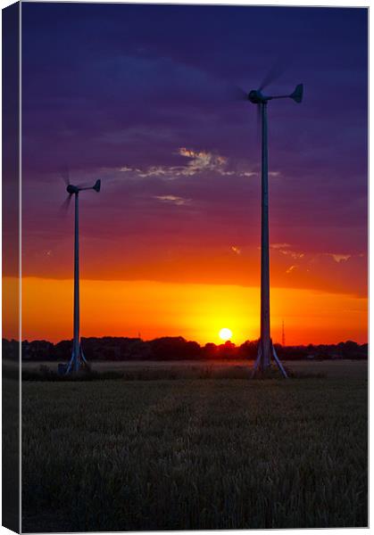 Turbine Sunset Canvas Print by Darren Burroughs