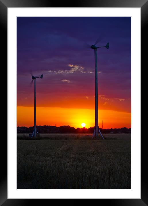 Turbine Sunset Framed Mounted Print by Darren Burroughs