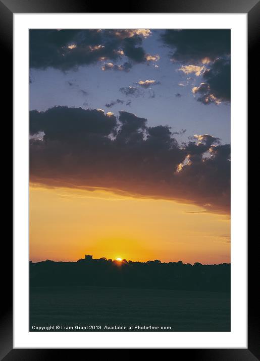 Sunset behind Church. Framed Mounted Print by Liam Grant
