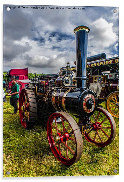 Foster Traction Engine Acrylic by Trevor Kersley RIP