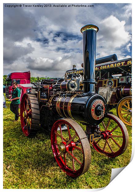 Foster Traction Engine Print by Trevor Kersley RIP