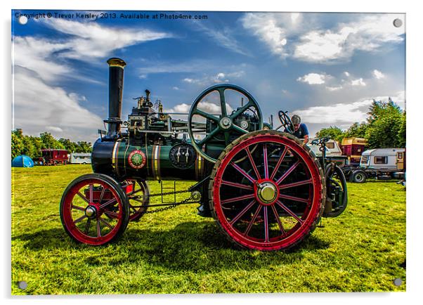 Ransome Steam Tractor Acrylic by Trevor Kersley RIP