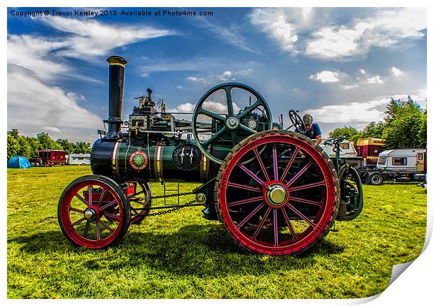 Ransome Steam Tractor Print by Trevor Kersley RIP