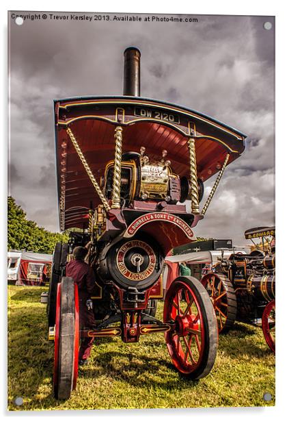 The Burrell Road Locomotive Acrylic by Trevor Kersley RIP