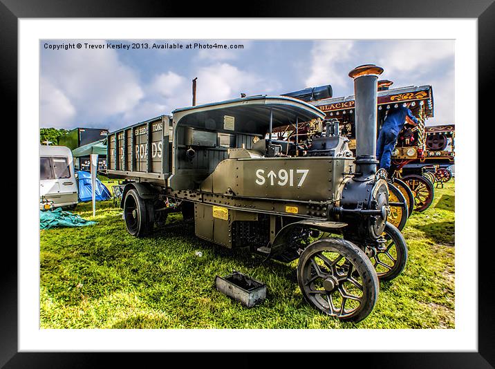 WD Road Steam Truck Framed Mounted Print by Trevor Kersley RIP