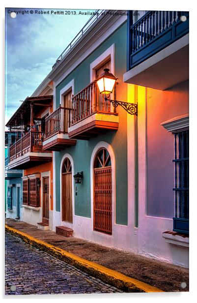 Old San Juan Houses Acrylic by Robert Pettitt