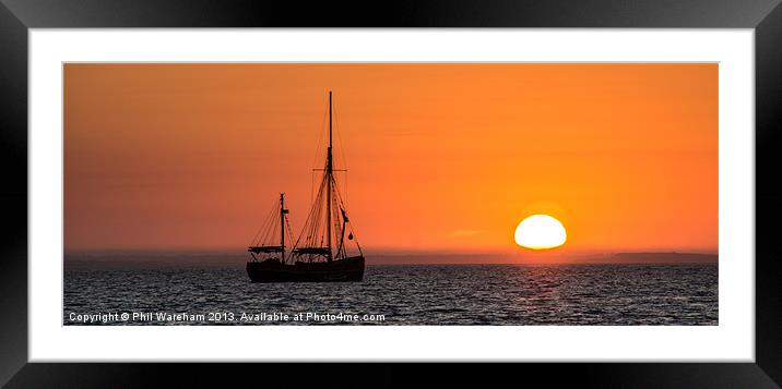Sunrise over Studland Bay Framed Mounted Print by Phil Wareham