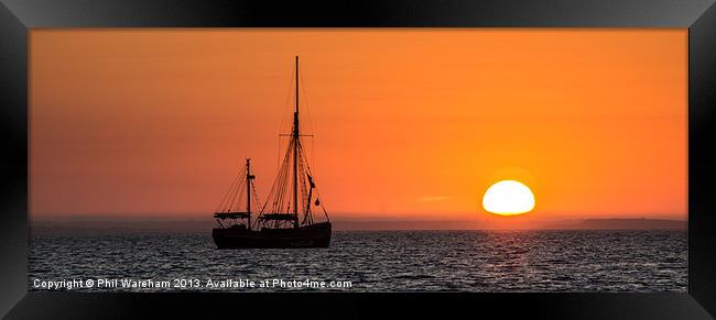 Sunrise over Studland Bay Framed Print by Phil Wareham