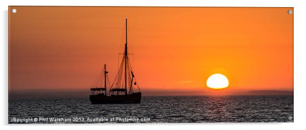Sunrise over Studland Bay Acrylic by Phil Wareham