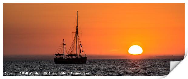 Sunrise over Studland Bay Print by Phil Wareham