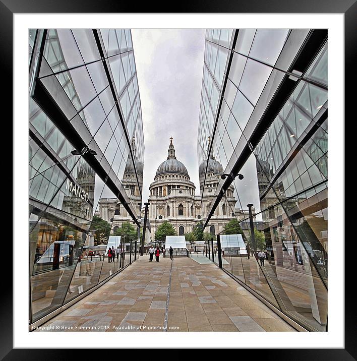 St Pauls from One New Change Framed Mounted Print by Sean Foreman