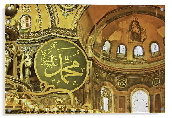 Famous The Hagia Sophia in Istanbul Acrylic by Dragomir Nikolov