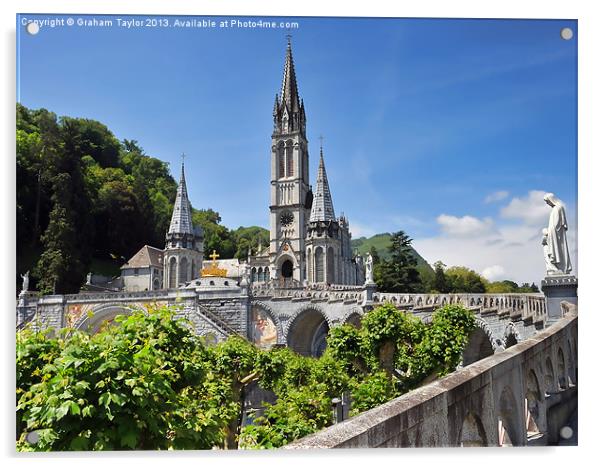 The Majestic Rosary Basilica of Lourdes Acrylic by Graham Taylor
