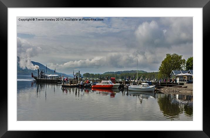 Coniston Boating Centre Framed Mounted Print by Trevor Kersley RIP