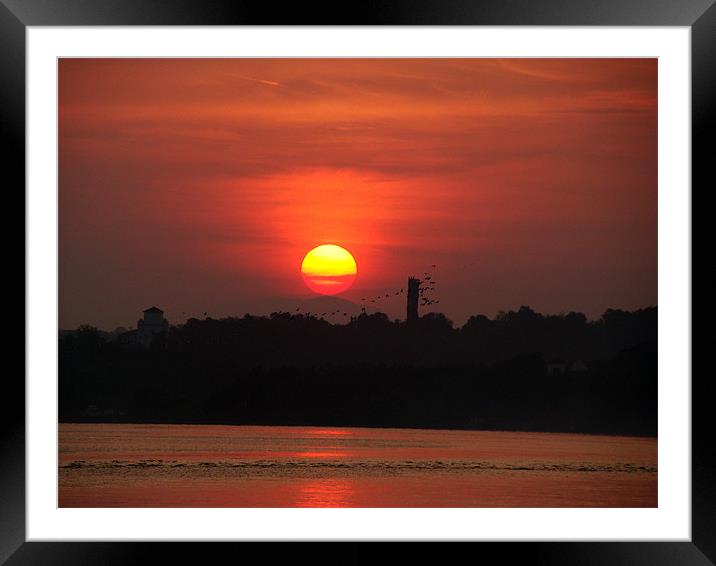 Fiery Dawn Framed Mounted Print by Susmita Mishra