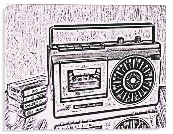 old cassette player Acrylic by Susmita Mishra