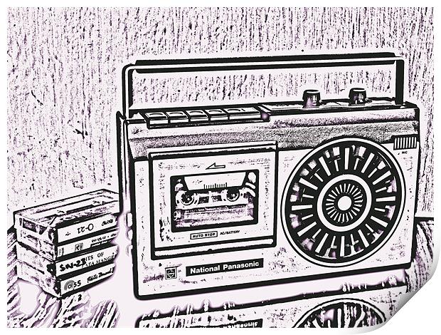old cassette player Print by Susmita Mishra