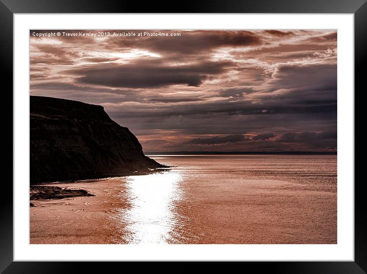 North Sea Sunset Framed Mounted Print by Trevor Kersley RIP