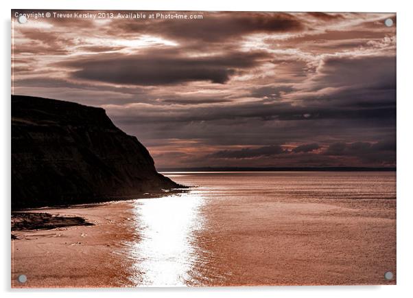 North Sea Sunset Acrylic by Trevor Kersley RIP