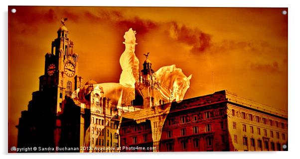 Liverpool Landmarks Acrylic by Sandra Buchanan