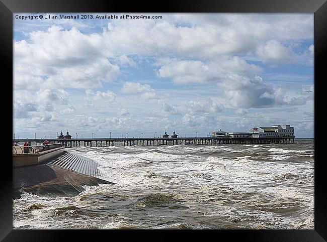 Incoming Tide at Blackpool Framed Print by Lilian Marshall