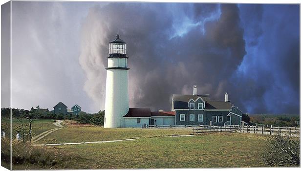 Lighthouse Before a Storm Canvas Print by james balzano, jr.