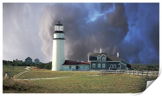 Lighthouse Before a Storm Print by james balzano, jr.