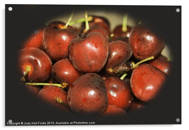 Cherry Delight Acrylic by Judy Hall-Folde