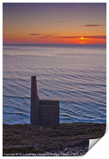 Cornwall Sunset Print by Graham Custance