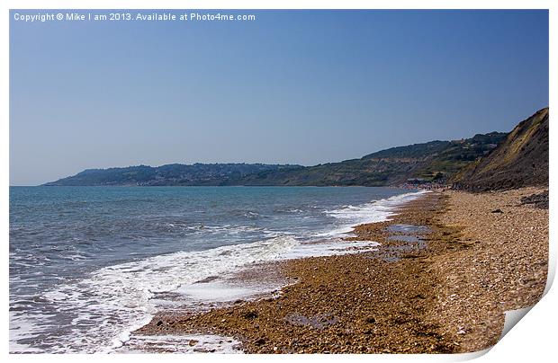 Charmouth looking along the coast Print by Thanet Photos