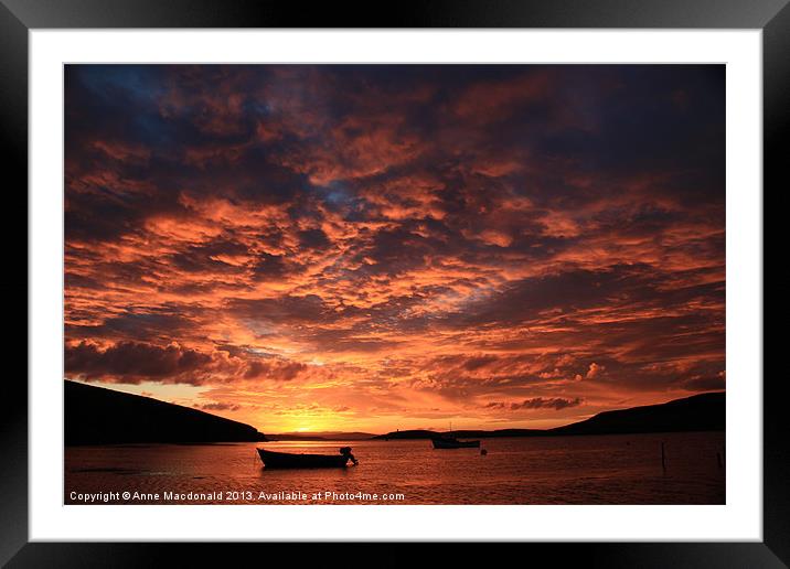 Another Lovely Trondra Sunset Framed Mounted Print by Anne Macdonald