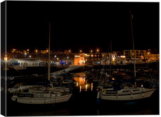 Paignton Harbour at Night Canvas Print by Jay Lethbridge