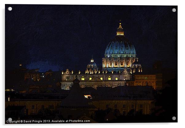 St. Peter’s Basilica at Night Acrylic by David Pringle