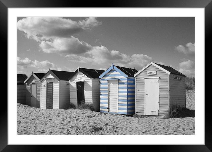 Beach Huts Framed Mounted Print by Stephen Hayes